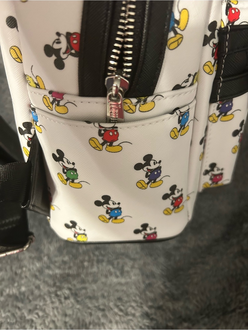 Loungefly Disney Parks White Mickey Mouse Multi-Color Print Backpack - Picture 7 of 7